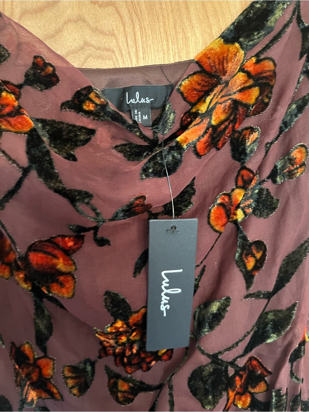 Lulu's Brown Floral Velvet Maxi Dress - Picture 7 of 10